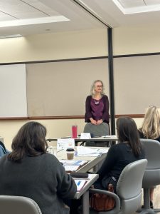 Woman speaking to a group